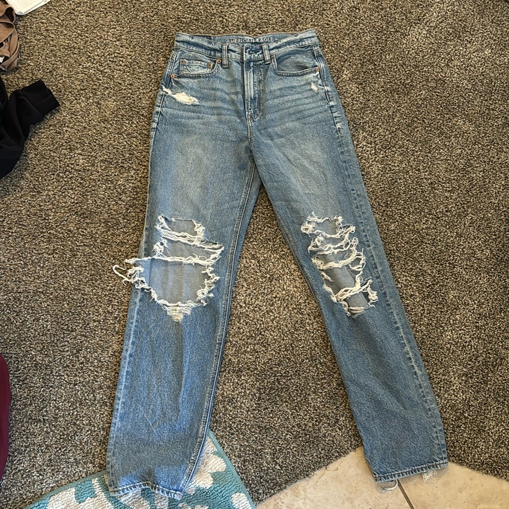 American Eagle highest rise baggy straight